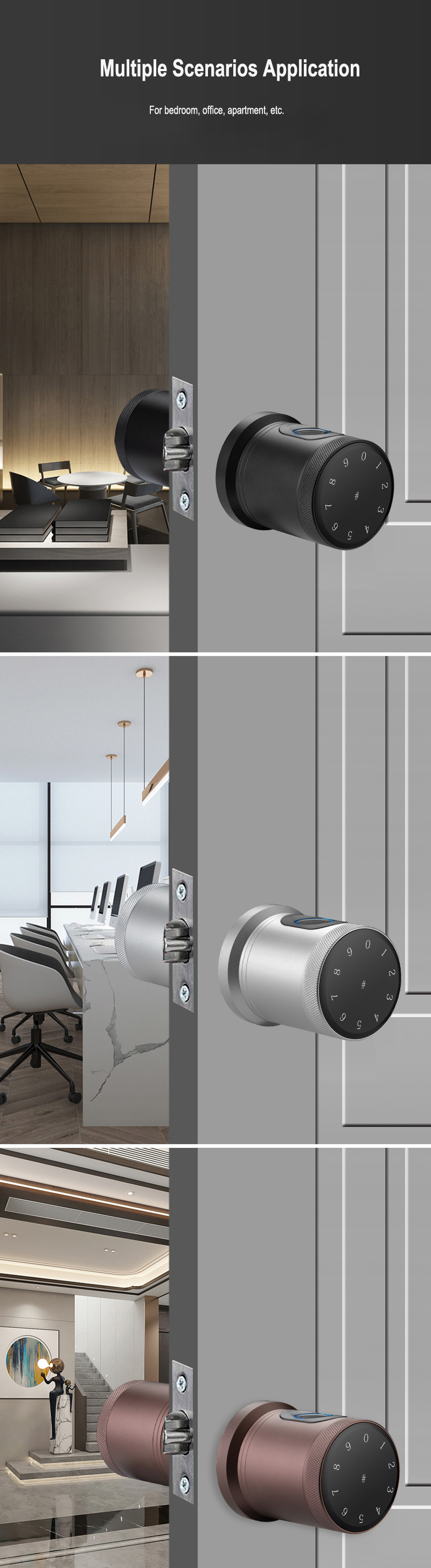 puerta de entrada con cerradura inteligente